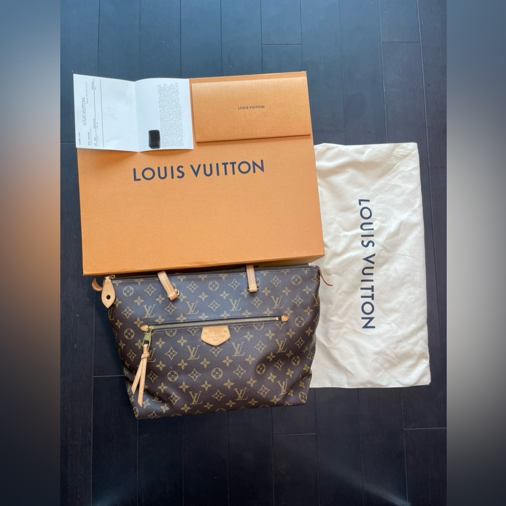 Authentic Louis Vuitton Brown Iena Monogram MM Canvas Tote Bag Full Set Luxury - Picture 5 of 13